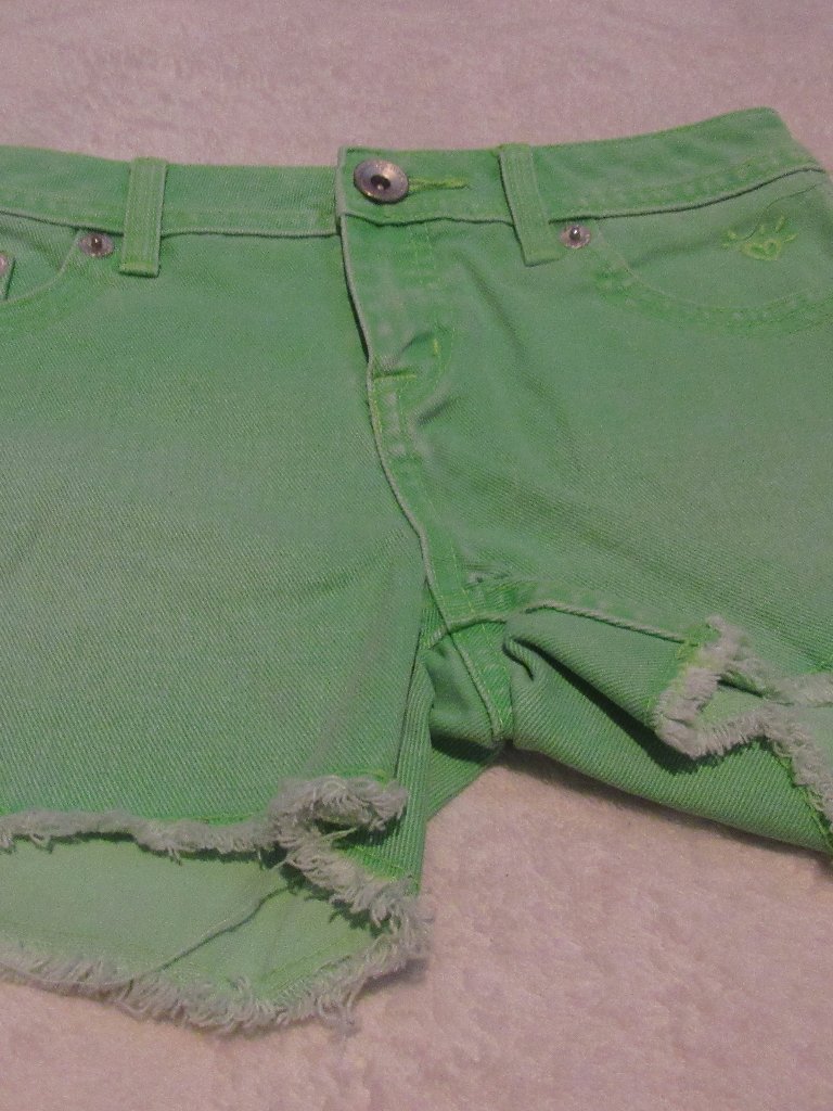 Justice Green Denim Shorts Size 12 Slim Used
